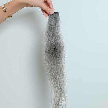 Salt & Pepper Single Clip Hair Strands | Nish Hair