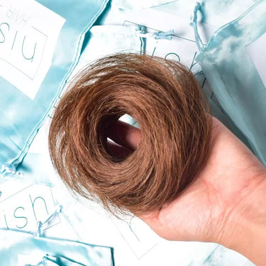 Human Hair Donut Scrunchie Light Brown