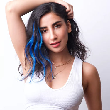 Electric Blue Hair Strand – #Strandout- Coloured clip-In Hair| Nish Hair