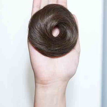 Human Hair Donut Scrunchie Dark Brown | Nish Hair