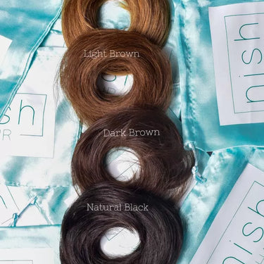 Human Hair Donut Scrunchie Light Brown