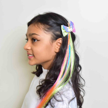 Unicorn Clip in coloured hair extensions for kids