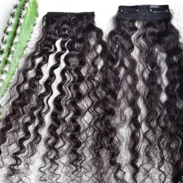 Slightly Coiled Curly Hair Extensions  –  Side Patches
